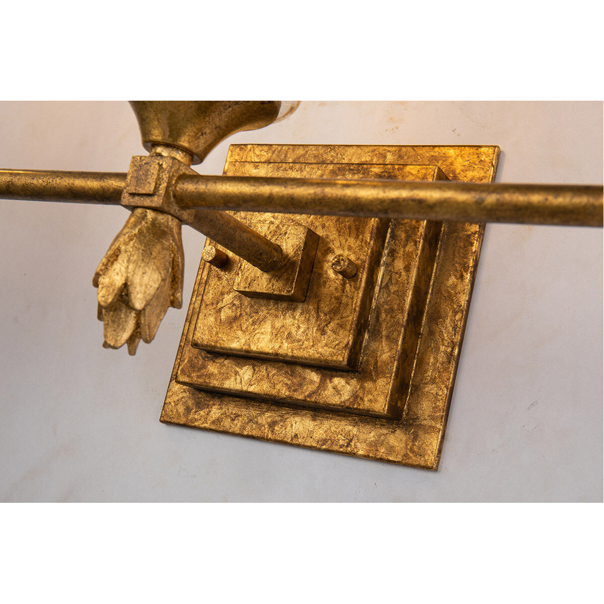 Vetiver 3 Light 23 inch Gold leaf Bath Light Wall Light in Gold Leaf with Antique